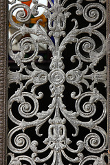 Image showing Ornate tomb door in the Pere Lachaise cemetery, Paris