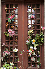 Image showing Ornate tomb door in the Pere Lachaise cemetery, Paris