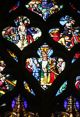 Image showing Stained glass, Church of St. Gervais and St. Protais, Paris