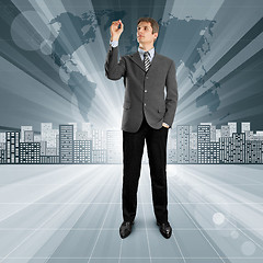 Image showing Business People against Conceptual Background