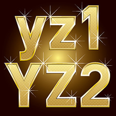 Image showing Golden Letters and Numbers Big and Small