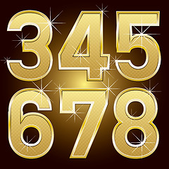 Image showing Golden Letters and Numbers Big and Small