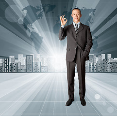 Image showing Business Man against Conceptual Background