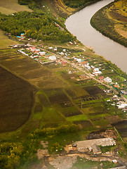Image showing aerial view of village