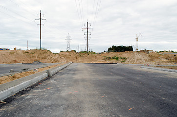 Image showing highway asphalt road construction site 