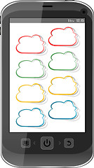 Image showing Cloud computing concept. Mobile phone with cloud icon