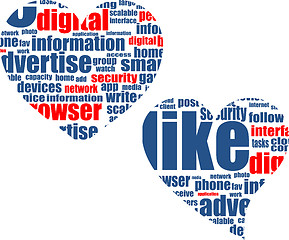 Image showing Social media marketing - word cloud in heart