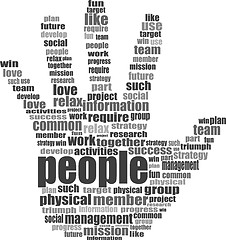 Image showing Like hand symbol with tag cloud of social word