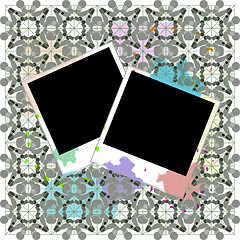 Image showing instant photo with blot ond old retro background