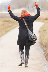 Image showing Woman dressed in warm clothing