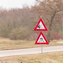 Image showing Roadworks signs 