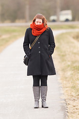 Image showing Woman dressed in warm clothing