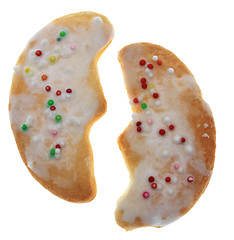 Image showing Two Moon-Shaped Cokies