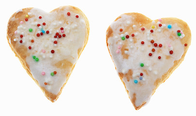 Image showing Two Heart-Shaped Cookies