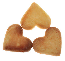 Image showing Three Heart-Shaped Cookies