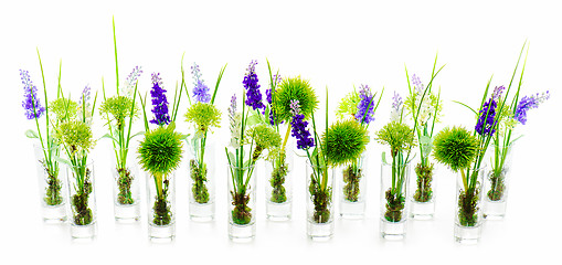 Image showing Flower bouquets  from artificial flowers arrangement centerpiece