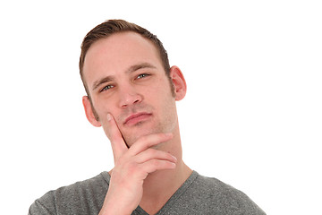 Image showing Portrait of thoughtful young man