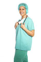 Image showing Happy nurse or doctor in scrubs