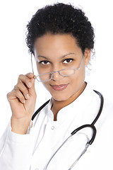 Image showing Beautiful African American woman doctor