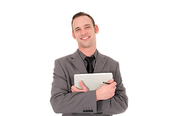 Image showing Successful businessman with a tablet