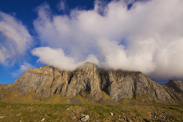 Image showing Clouds over cliffs