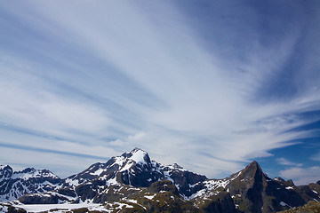 Image showing Cloudscape over mountains