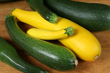 Image showing Green and yellow zucchini