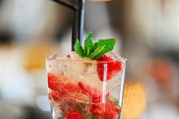 Image showing Strawberry mohito cocktail