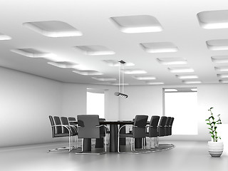 Image showing Conference table and chairs in meeting room 