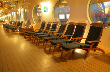 Image showing Lounge chairs just waiting for you to enjoy