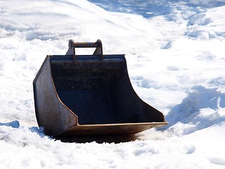 Image showing Shovel tool in snow