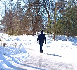 Image showing Person on icy road