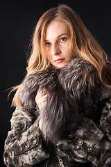 Image showing attractive woman in fur coat