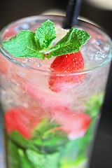 Image showing Strawberry mohito cocktail