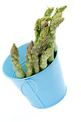 Image showing Asparagus in Blue Pot