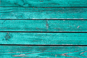 Image showing Old horizontal wooden fence