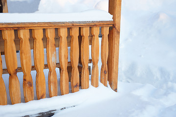 Image showing Detail of outdoor arbor in winter