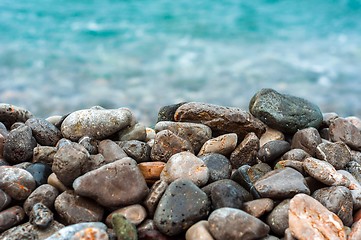 Image showing Pebble stones at the sea