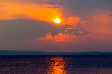 Image showing Sunset at the sea