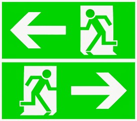 Image showing Exit sign in green