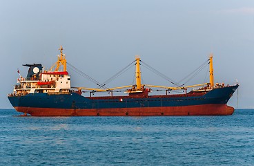 Image showing Big cargo ship on the water