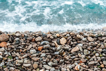 Image showing Pebble stones at the sea