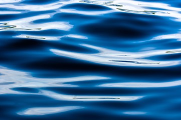 Image showing Deep blue water surface