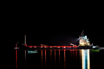 Image showing Big cargo ship on the water