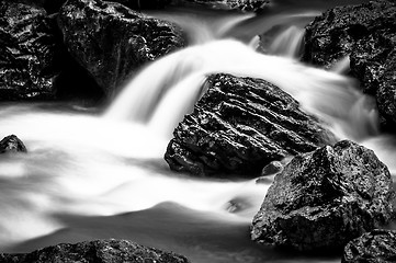 Image showing Long exposure photo of a Fast mountain river