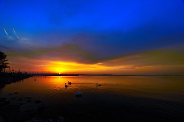 Image showing Beautiful Sunset at the ocean