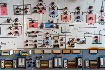 Image showing Control panel in old laboratory