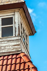 Image showing Old bell tower with blue sky