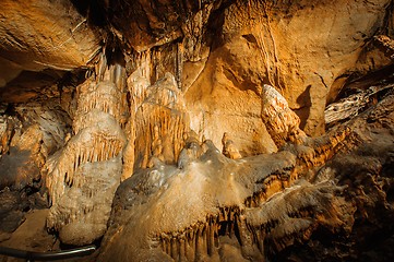 Image showing Underground photo in a cave with bright lighr