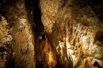 Image showing Underground photo in a cave with bright lighr